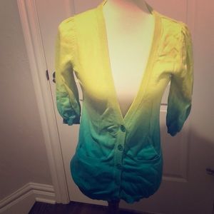 Urchin small sunset in lime green and teal